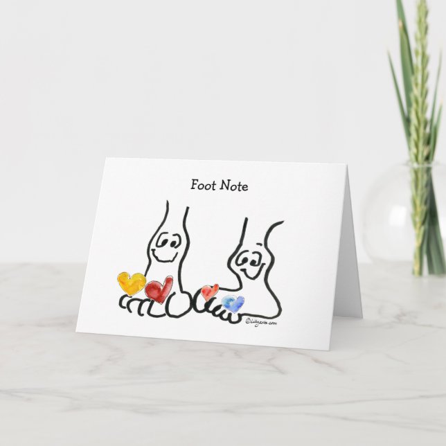 Valentine Foot Note Cartoon Card (Front)