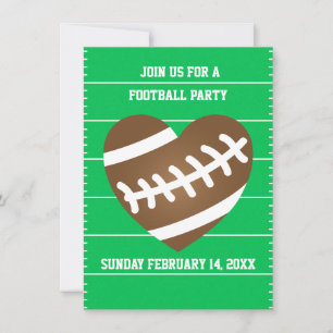 Valentine Football Party Get Together Invitation
