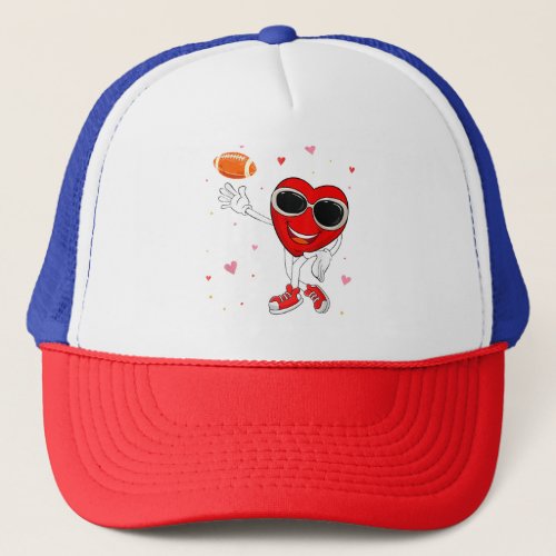 Valentine Football Shirt Heart T Shirt Valentines Trucker Hat