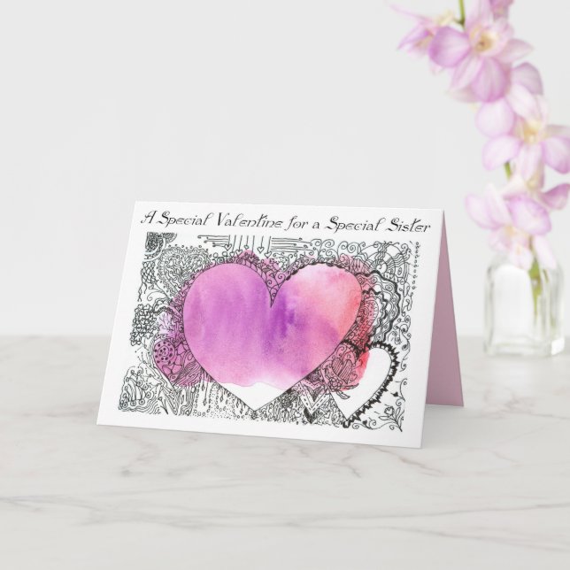 Valentine for a Special Sister Card (Orchid)