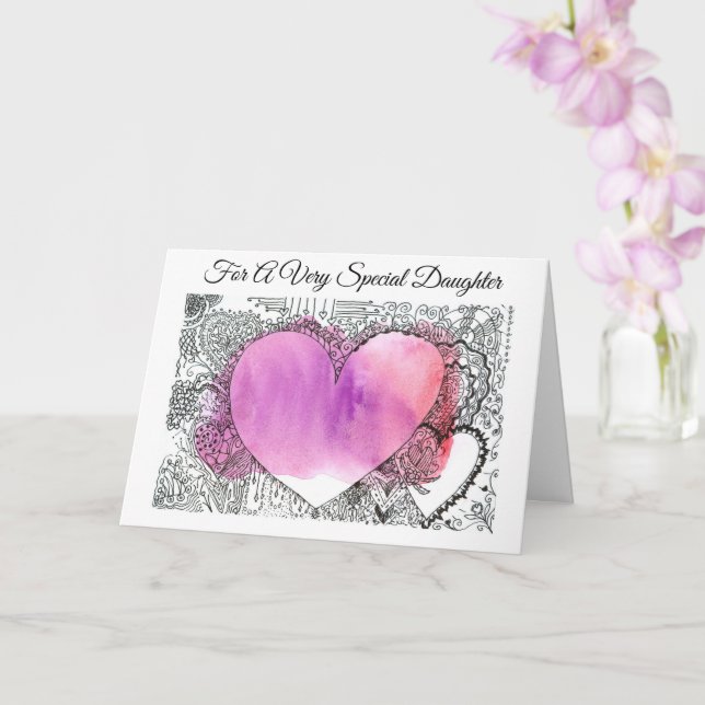 Valentine For A Very Special Daughter,  Card (Orchid)
