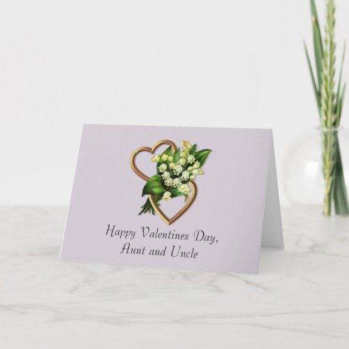 Valentine for Aunt and Uncle with Lily of Valley Holiday Card