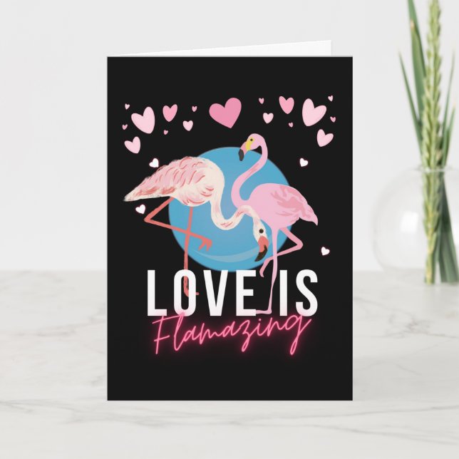 Valentine for Female Partner Love is Flamazing Card (Front)
