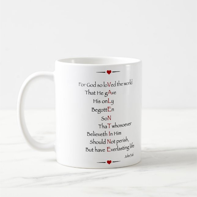 VALENTINE - For God So Loved the World Coffee Mug (Left)