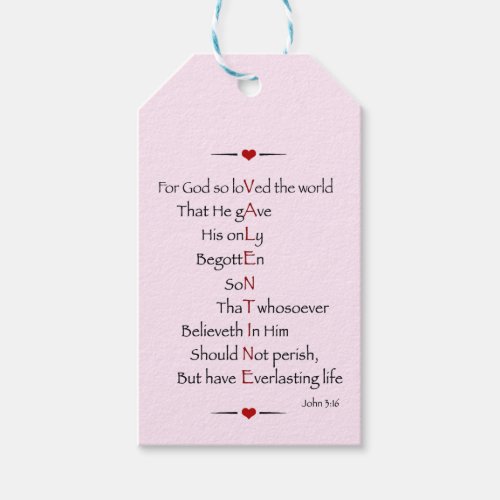 VALENTINE _ For God So Loved the World Gift Tags