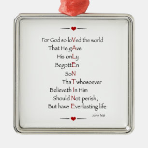 VALENTINE - For God So Loved the World Metal Ornament