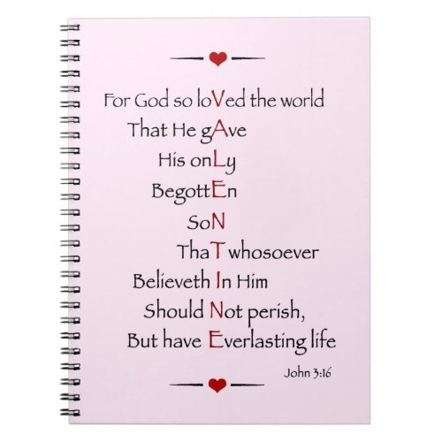 VALENTINE _ For God So Loved the World Notebook