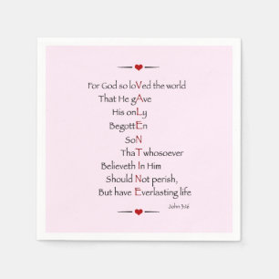 VALENTINE - For God So Loved the World Paper Napkins