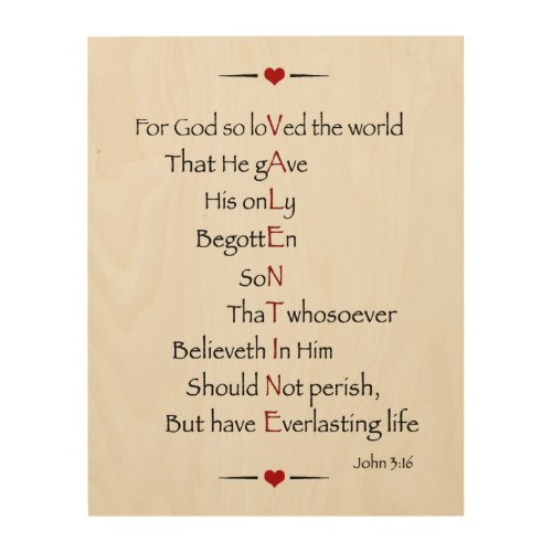 VALENTINE _ For God So Loved the World Wood Wall Decor
