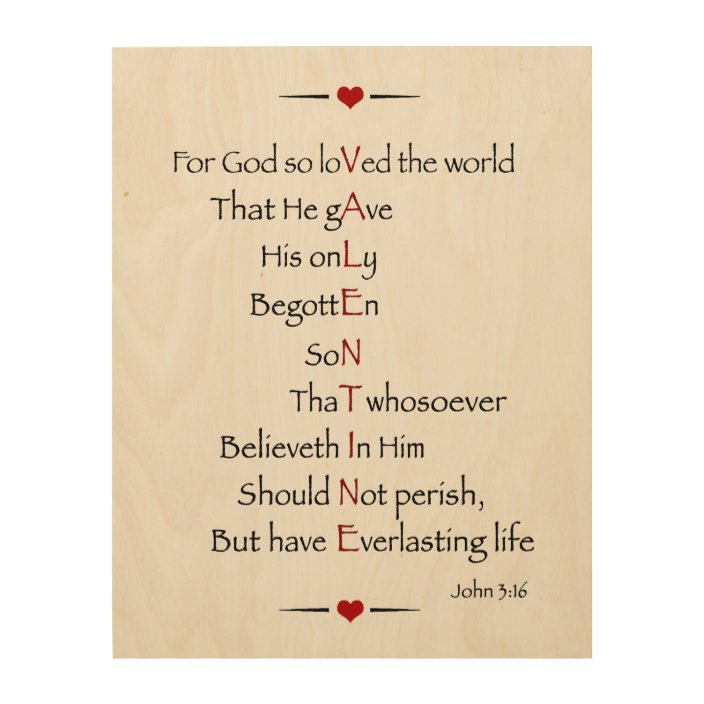 Valentine For God So Loved The World Wood Wall Decor