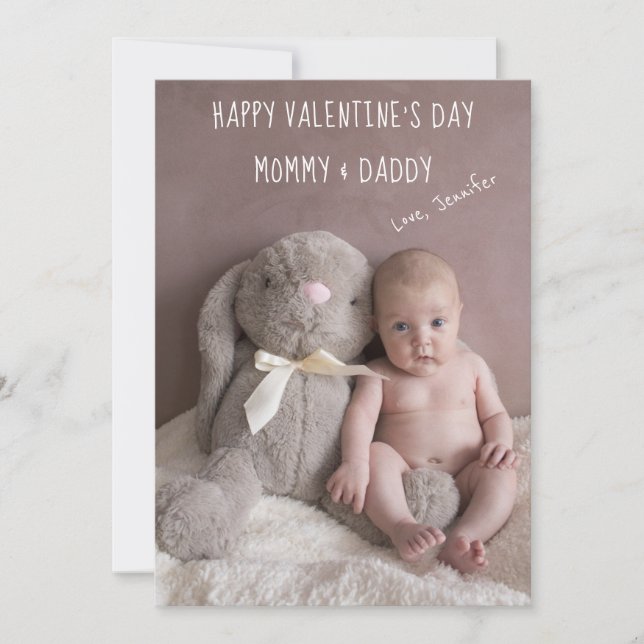 Valentine For Mommy and Daddy Holiday Card (Front)