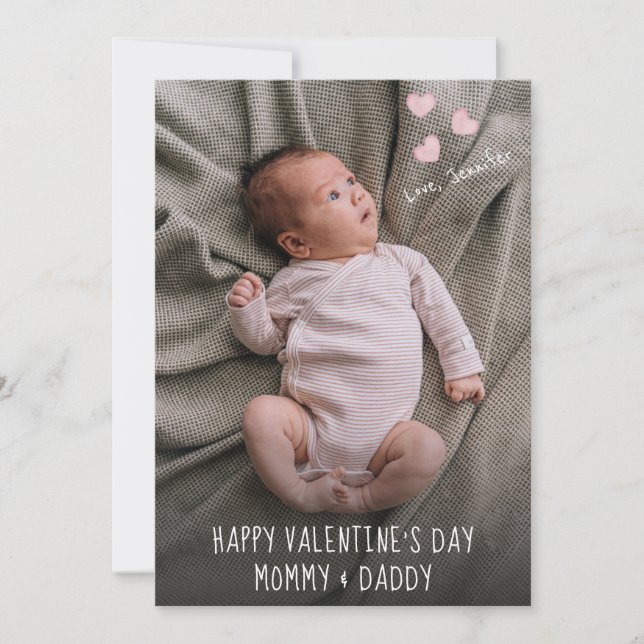 Valentine For Mommy and Daddy Holiday Card (Front)