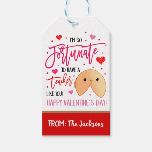 Valentine Fortune Cookie Gift Tag