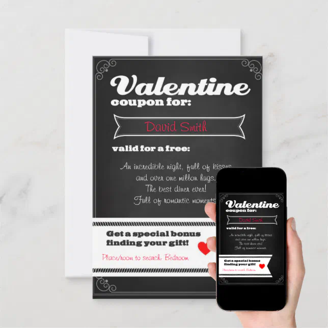 Valentine free coupon invitation Zazzle
