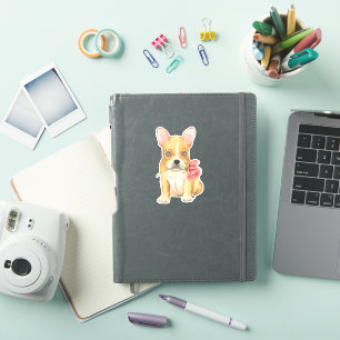 Valentine French Bulldog Vinyl Sticker