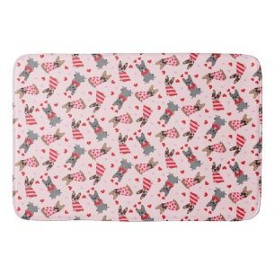 Valentine French Bulldogs Bath Mat