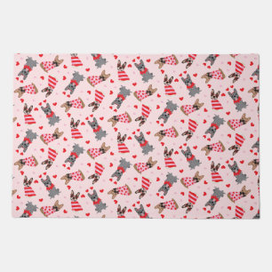 Valentine French Bulldogs Doormat
