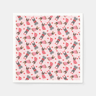 Valentine French Bulldogs Napkins