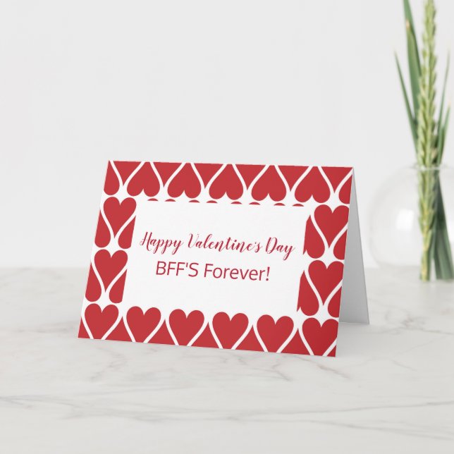 Valentine Friend BFF Forever Holiday Card (Front)