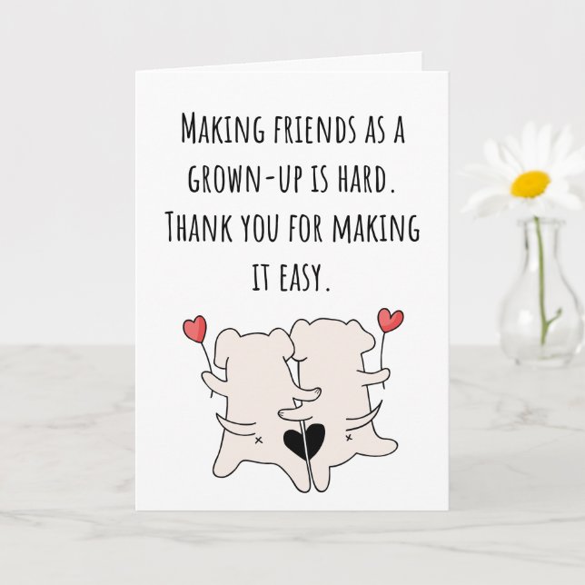 Valentine Friends As a Grown- Up Folded Card (Small Plant)