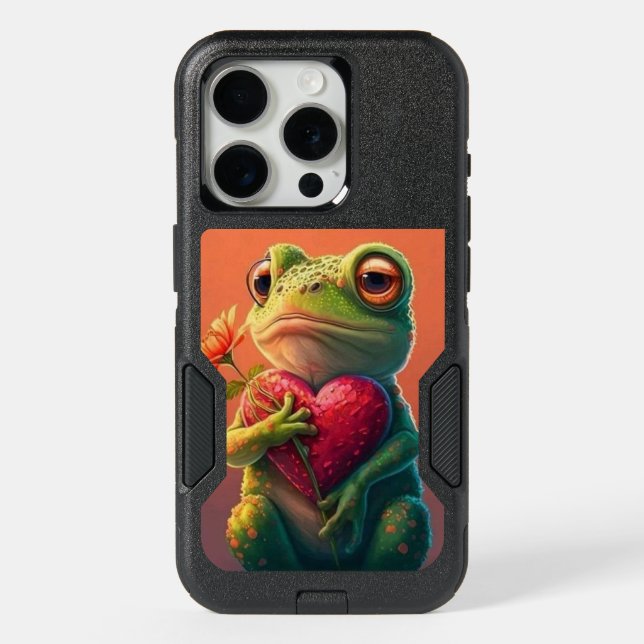 Valentine Frog Love - OtterBox iPhone 15 Pro Case (Back)