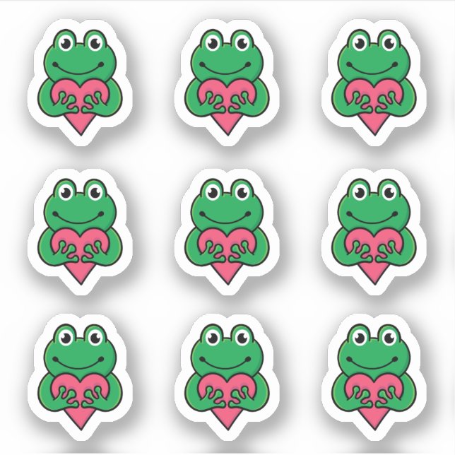 Valentine Frog love Sticker (Front)
