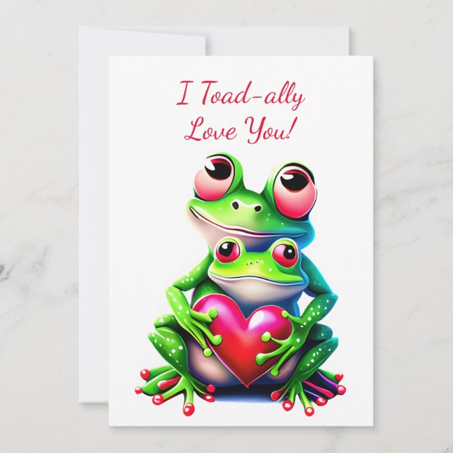 Valentine Frogs Fun Holiday Heart I Love You (Front)