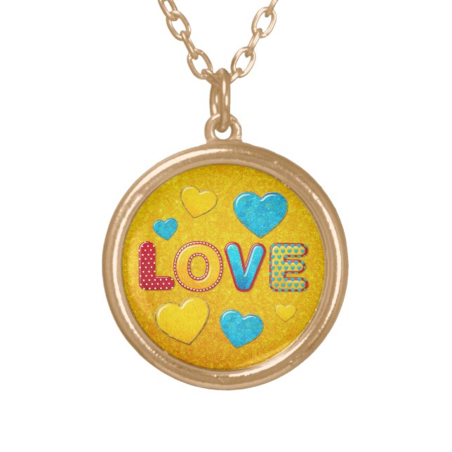 Valentine Fun 3D Mix and Match 2 Gold Plated Necklace (Front)