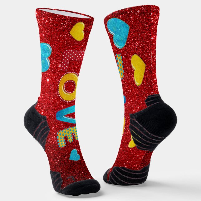 Valentine Fun 3D Mix and Match 2 Socks (Angled)