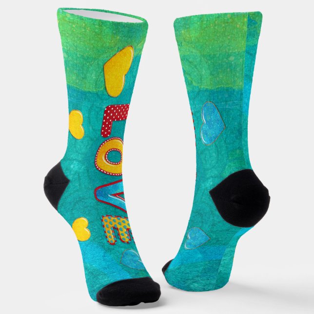 Valentine Fun 3D Mix and Match Socks (Angled)