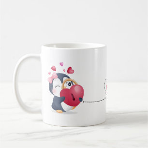Valentine Fun Penguins Customized Coffee Mug