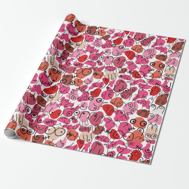 valentine fun woman wrapping paper (Unrolled)