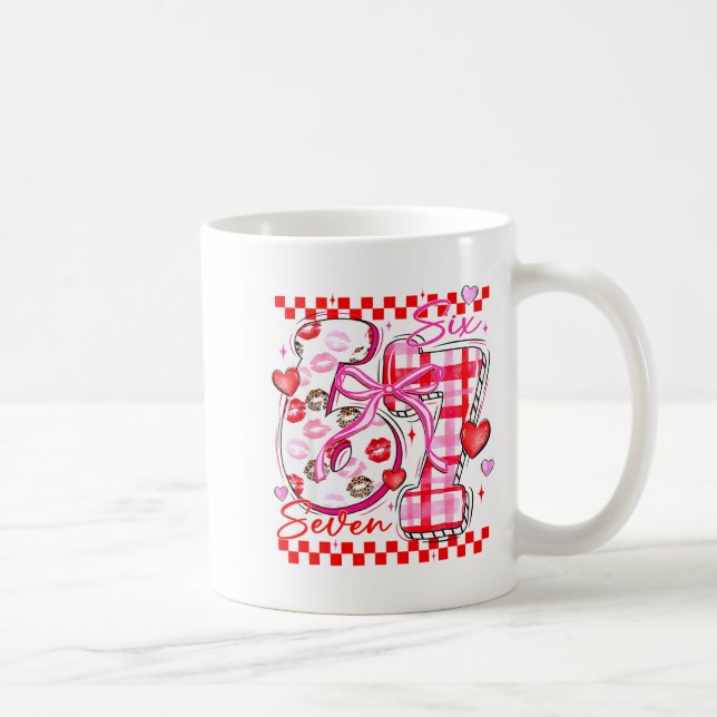 Valentine Funny Six Seven 6 7 Meme Slang Men Women Coffee Mug (Right)