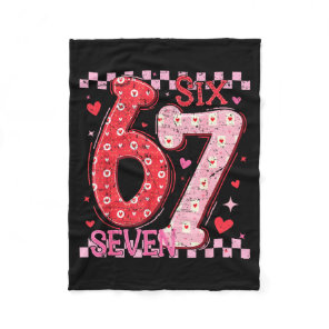Valentine Funny Six Seven 6 7 Meme Slang Men Women Fleece Blanket
