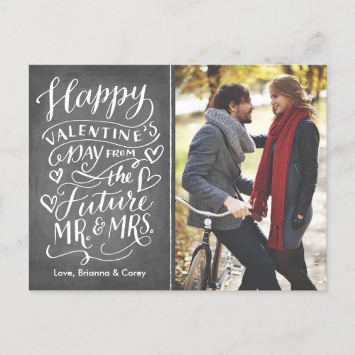 Valentine Future Mr and Mrs Photo Save The Date Announcement Postcard