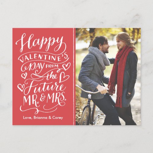 Valentine Future Mr and Mrs Photo Save The Date Announcement Postcard