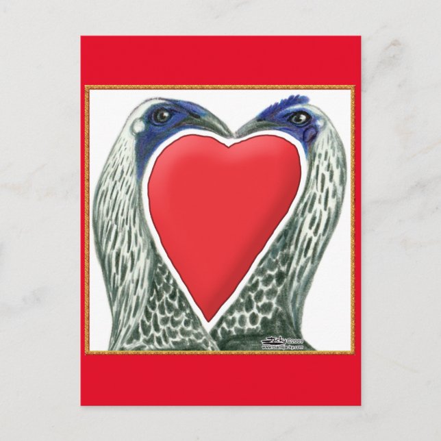 Valentine Game Chickens Holiday Postcard (Front)