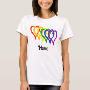 Valentine Gay Pride Rainbow Flag Hearts Customized T-Shirt