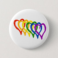 Valentine Gay Pride Rainbow Layered Hearts