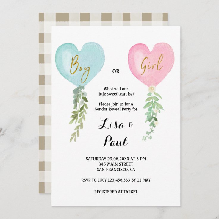 Valentine Gender Reveal Invitation Zazzle