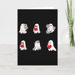 Valentine Ghosts Reading A Book Teacher Bookworm  Card