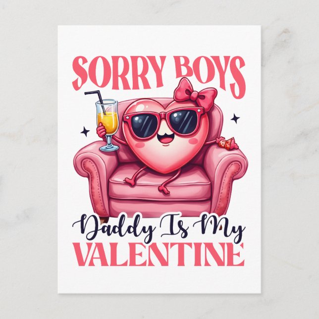 Valentine Gift | Daddy Is My Valentine Postcard (Front)
