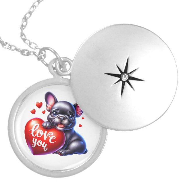Valentine Gift - Frenchie Chic Bulldog Necklace (Front)