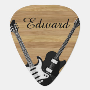 Valentine Gift Guitar Rustic Handwritten Name Pick