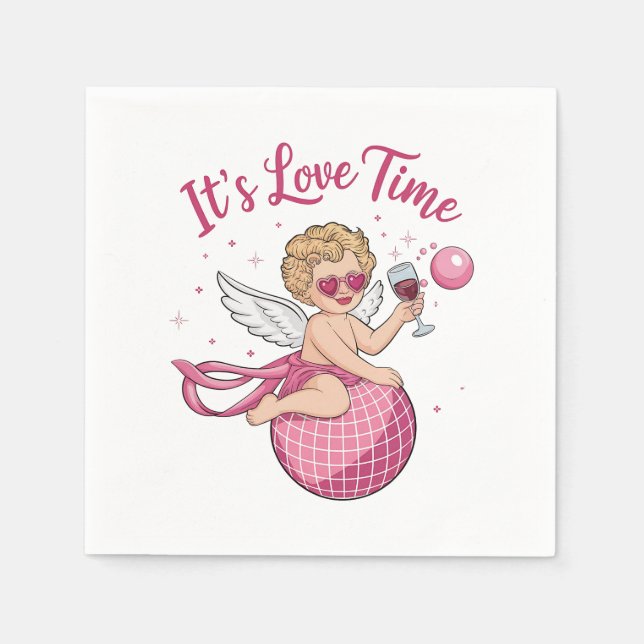 Valentine Gift | It Is Love time Napkins (Front)