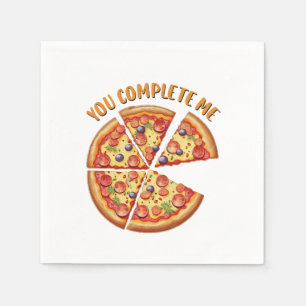 Valentine Gift Pizza You Complete Me Napkins