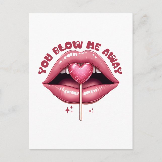 Valentine Gift | You Blow Me Away Postcard (Front)