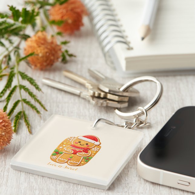 Valentine Gingerbread man Keychain (Front Right)