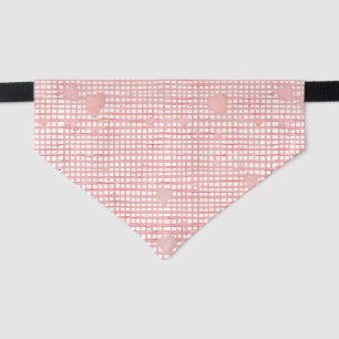 Valentine Gingham Pet Bandana – Pink & Cream Heart Collar