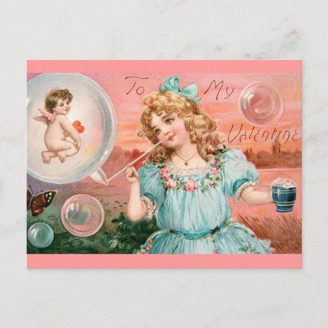Valentine Girl Holiday Postcard (Front)